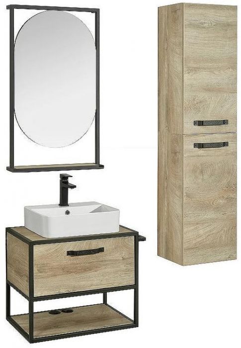 Тумба под раковину Aquaton Лофт Фабрик 65 1A242301LTDU0 подвесная Дуб эндгрейн