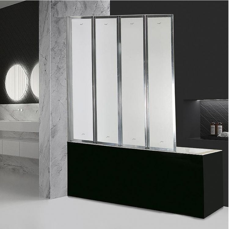 Шторка на ванну Ceruttispa Bouna 131х139 профиль Хром стекло матовое