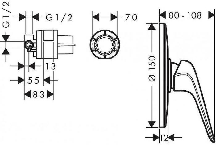 Смеситель для душа Hansgrohe Novus 71068000 Хром