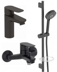 Комплект смесителей Jacob Delafon Oscar E29845RU-BL, черный матовый