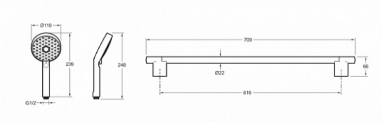 Комплект смесителей Jacob Delafon Oscar E29845RU-BL, черный матовый