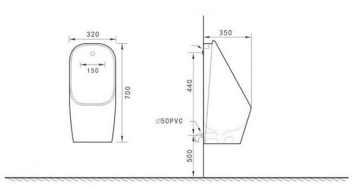 Писсуар Aquanet Cetus-U 344302 подвесной Белый