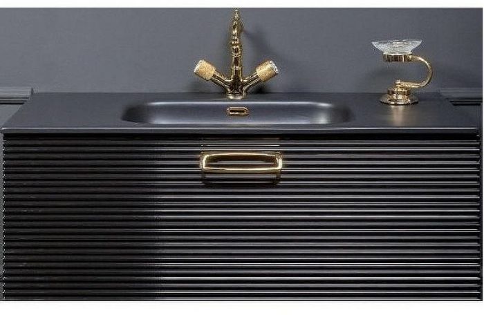 Тумба под раковину Boheme Armadi Art Vallessi Avangarde Linea 100 842-100-BG подвесная Черная Золото