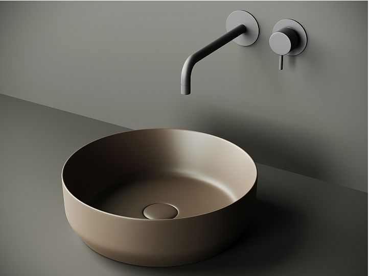 Чаша умывальника CERAMICANOVA Element, накладная круглая Темно-Коричневый Матовый 390 мм, CN6022MDB
