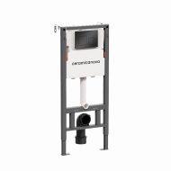 Система инсталляции для унитазов CERAMICANOVA Balance с кнопкой смыва Square, цвет черный матовый, с креплениями, CN121002MB