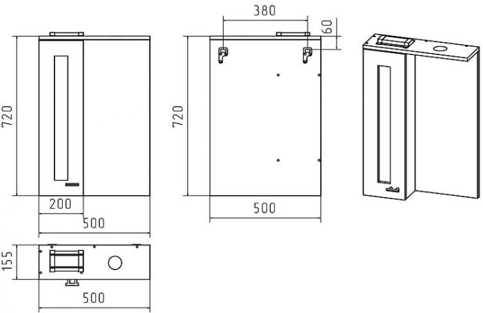 Зеркало со шкафом Misty Урал 50 L Э-Ура-04050-021Л с подсветкой Белое