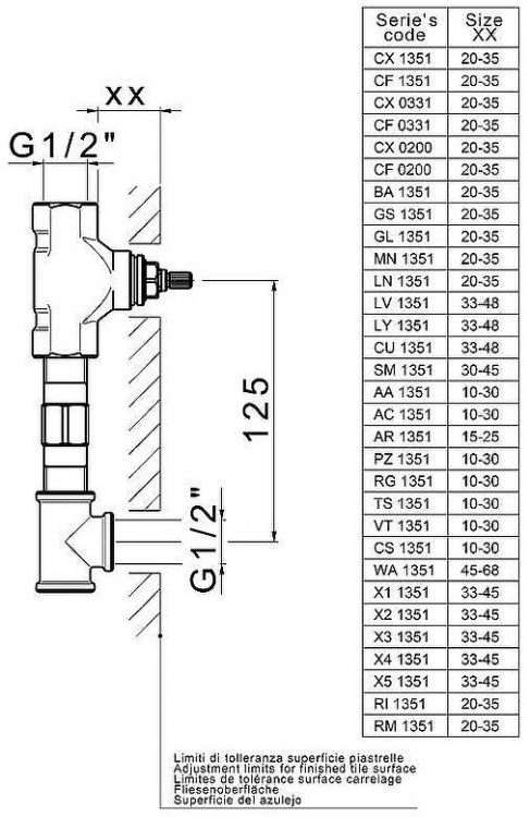 Скрытая часть для смесителя Cisal ZA03351004 G 1/2 Скрытая часть для смесителя Cisal ZA03351004 G 1/2