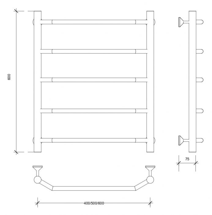 Полотенцесушитель водяной Secado Агата 1 60x60 белый матовый