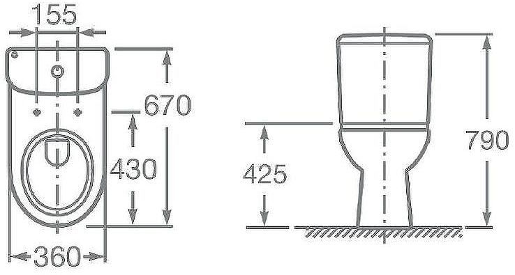 Унитаз компакт Roca Access 34P23900Y с бачком и сиденьем Микролифт