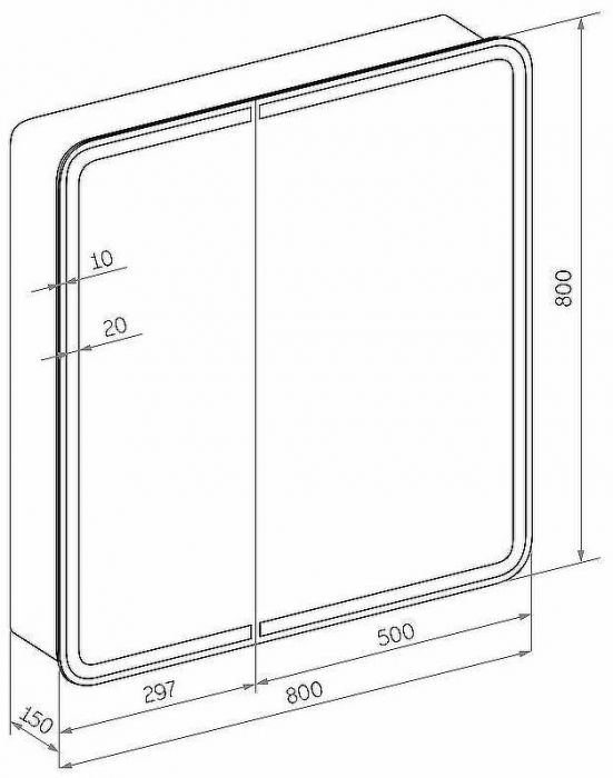 Зеркальный шкаф Континент Elliott LED 80 МВК014 с подсветкой Белый