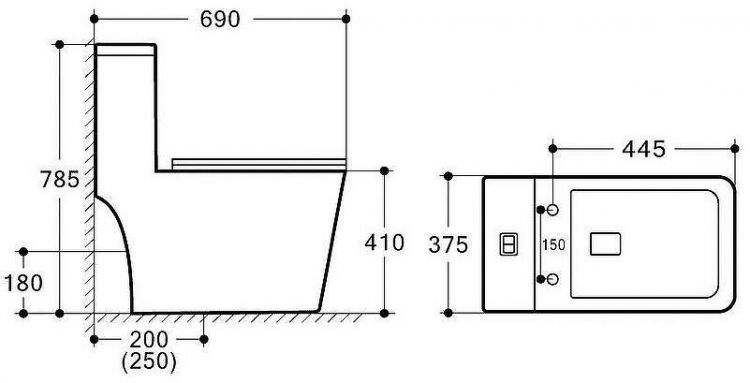 Унитаз моноблок Royce Bronx RCT-152002WH с сиденьем Микролифт Унитаз моноблок Royce Bronx RCT-152002WH с сиденьем Микролифт