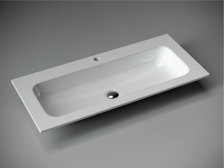 Раковина накладная SANCOS Grace прямоугольная, с отверстием под смеситель, 1010x457x137 мм, цвет белый, CN7013