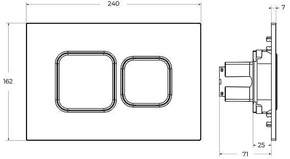 Клавиша смыва Cezares Pneumatic PN2-BTN-01 цвет Хром глянцевый