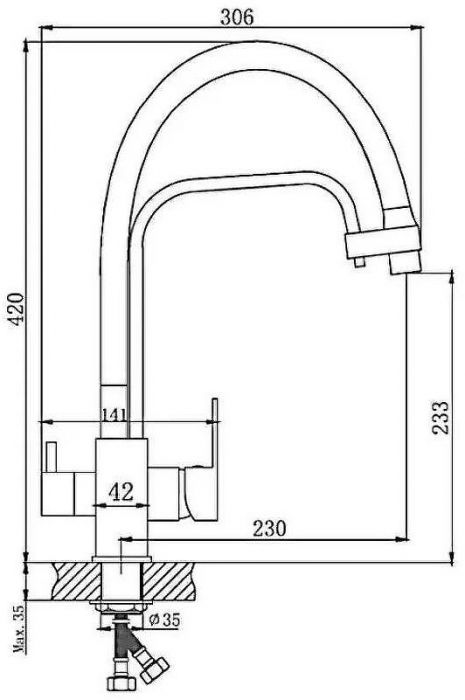 Смеситель для кухни Haiba HB76615-7 Черный матовый