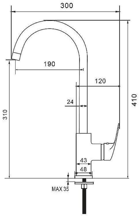 Смеситель для кухни WesnaArt Ocean OCE12-110 Хром