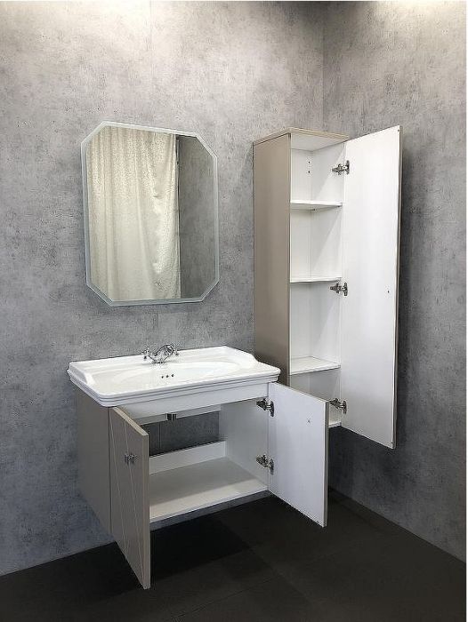 Шкаф пенал Comforty Кремона 40 00-00001219 подвесной Латте