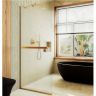 Душевая перегородка Maybah Glass MGD-737-3у 890x1950 в узком профиле Золото стекло сатиновое