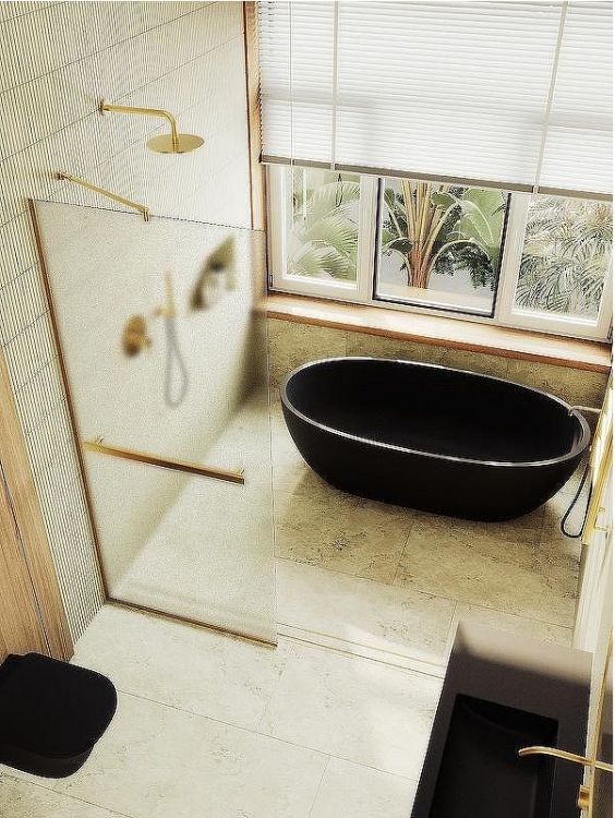 Душевая перегородка Maybah Glass MGD-737-3у 890x1950 в узком профиле Золото стекло сатиновое