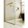 Душевая перегородка Maybah Glass MGD-737-3у 890x1950 в узком профиле Золото стекло сатиновое