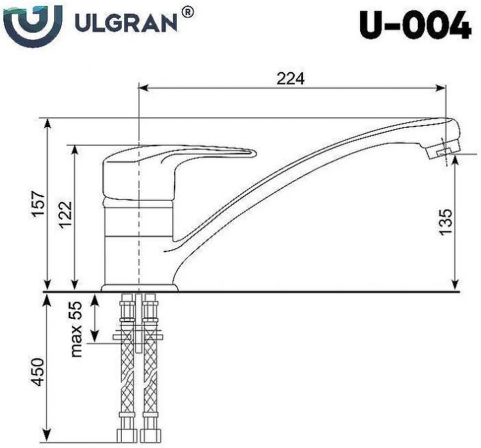 Смеситель для кухни Ulgran Classic U-004-342 Графит