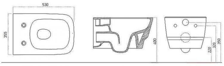 Унитаз Dreja Enzo 88.0001 подвесной без сиденья Унитаз Dreja Enzo 88.0001 подвесной без сиденья