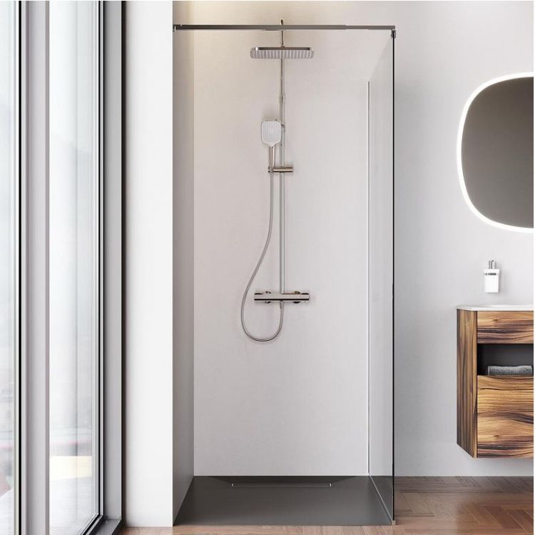 Душевая перегородка AM.PM Func 120 W84WI-120-F1-MTE профиль Хром матовый стекло прозрачное Душевая перегородка AM.PM Func 120 W84WI-120-F1-MTE профиль Хром матовый стекло прозрачное