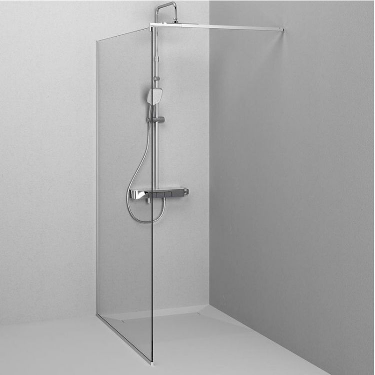 Душевая перегородка AM.PM Func 120 W84WI-120-F1-MTE профиль Хром матовый стекло прозрачное Душевая перегородка AM.PM Func 120 W84WI-120-F1-MTE профиль Хром матовый стекло прозрачное