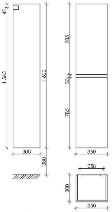 Шкаф пенал Sancos Urban 35 PUR35ECH подвесной Дуб чарльстон