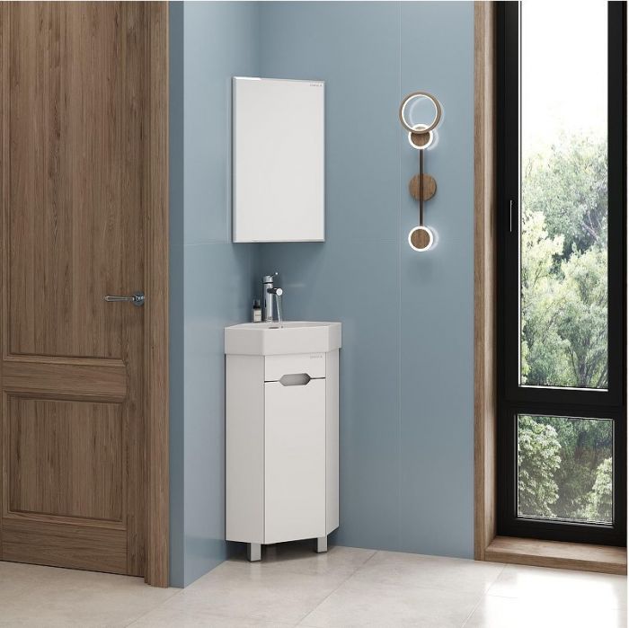 Тумба под раковину Onika Айленд 35 R 103501 угловая цвет Белый