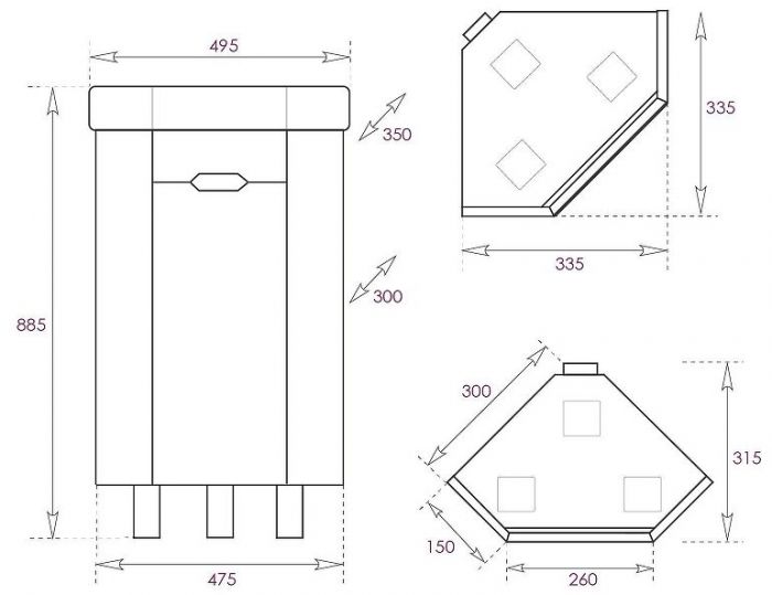 Тумба под раковину Onika Айленд 35 R 103501 угловая цвет Белый