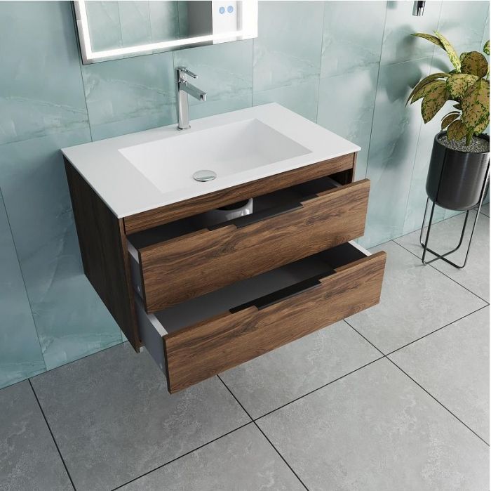 Тумба под раковину Vincea Chiara 2D 80 VMC-2C2800CO подвесная цвет C.Oak