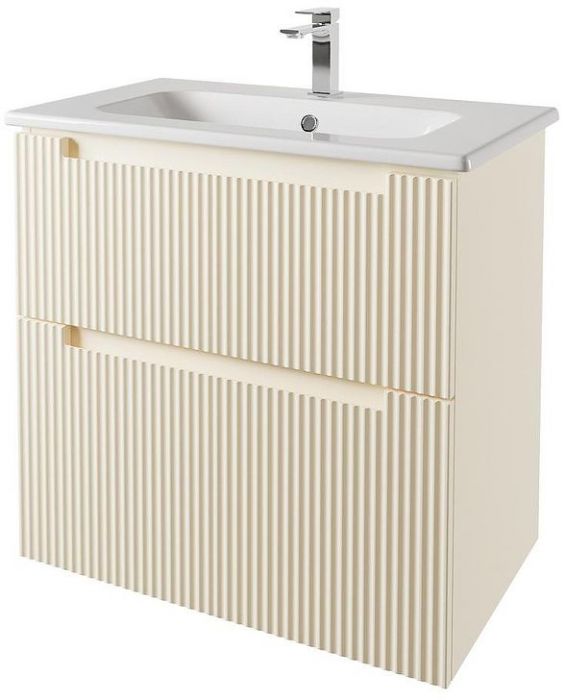 Тумба под раковину Dreja Euphoria 80 99.2019 подвесная/напольная цвет Бежевый матовый