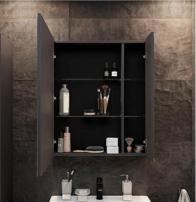 Комплект мебели для ванной STWORKI Кронборг 70 477819 Темное дерево Серый