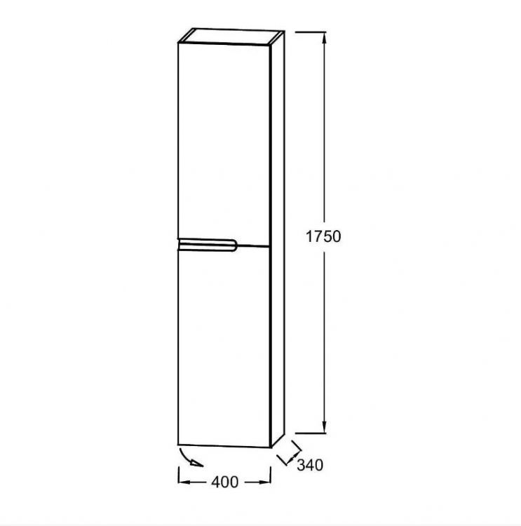 Шкаф-пенал Jacob Delafon Nona 40х175х34 см EB1983RRU-442, глянцевый серый антрацит