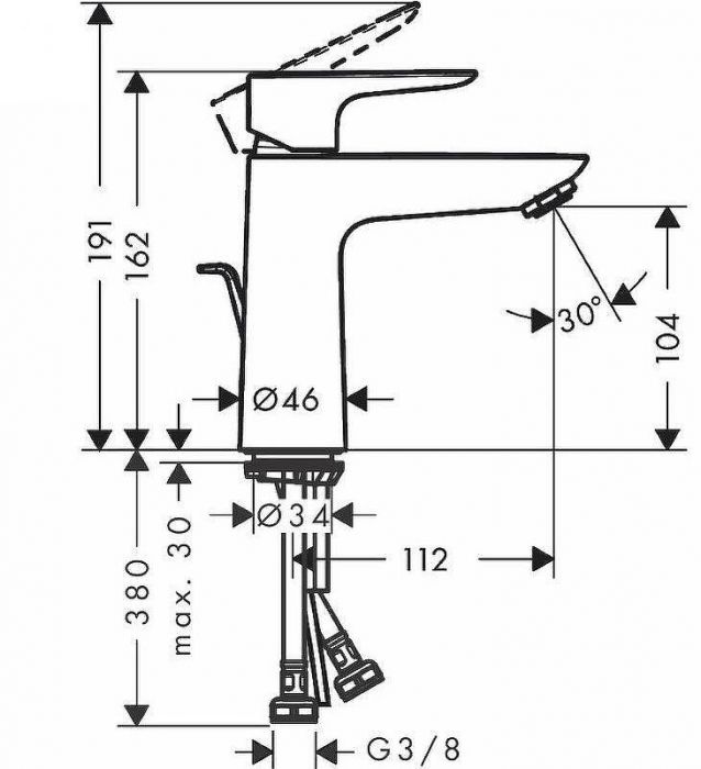 Смеситель для раковины Hansgrohe Talis E 71710000 Хром