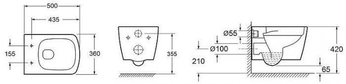 Унитаз Lavinia Boho Aveo Rimless 3306002R подвесной цвет Белый глянцевый с сиденьем Микролифт