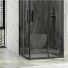 Душевой уголок Maybah Glass MGY-1328-6 900x900x1950 раздвижной профиль Черный стекло графитовое