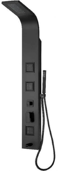 Душевая панель beWash BV1TMSP7801 с гидромассажем Черная матовая