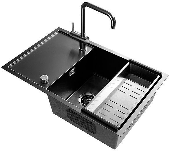 Смеситель для кухни Ulgran Steel US-023-002 цвет Черная брашированная сталь