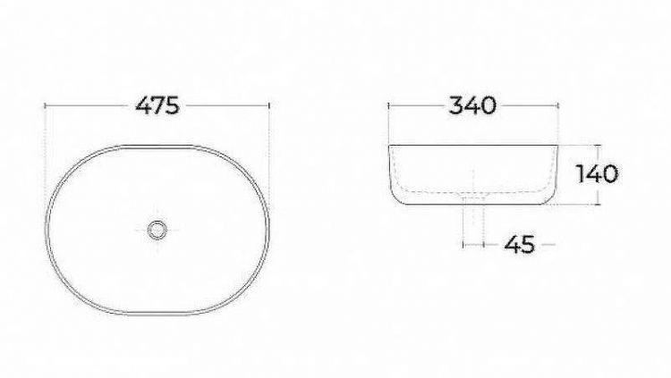 Раковина-чаша Sintesi 48 SIN-LVB-APP-404 Белая