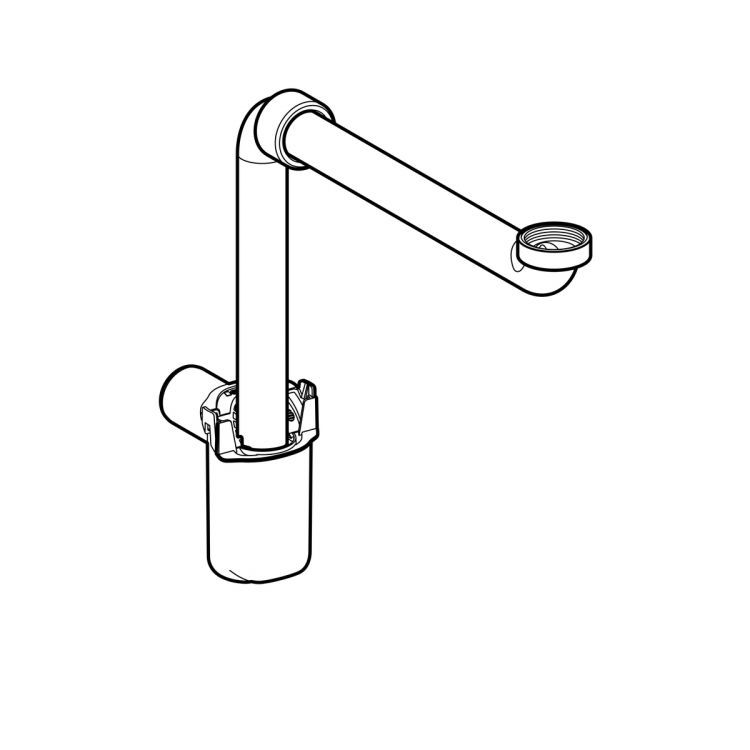 Сифон Geberit с погружной трубкой для умывальника, компактная модель, горизонтальный выпуск: d=32мм, G=1 1/4, Белый «Alpine»