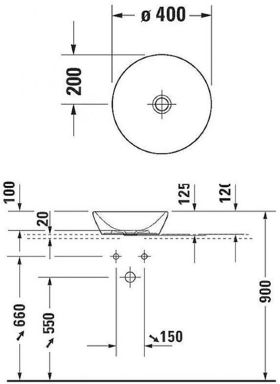 Раковина-чаша Duravit D-Neo 40 2371401370 Антрацит матовый
