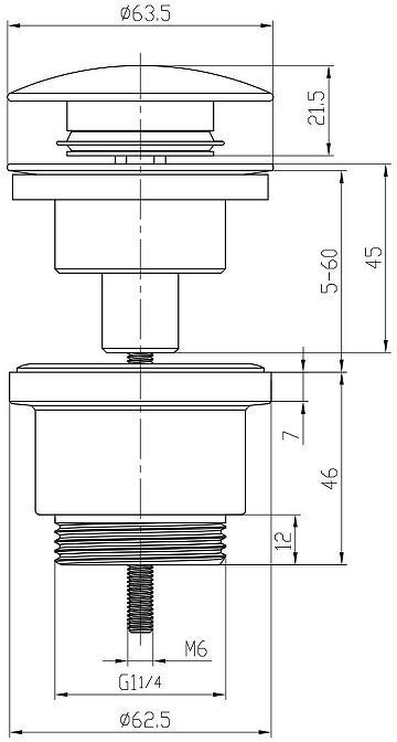 Донный клапан Lemark LM8500MW click-clack цвет Белый матовый