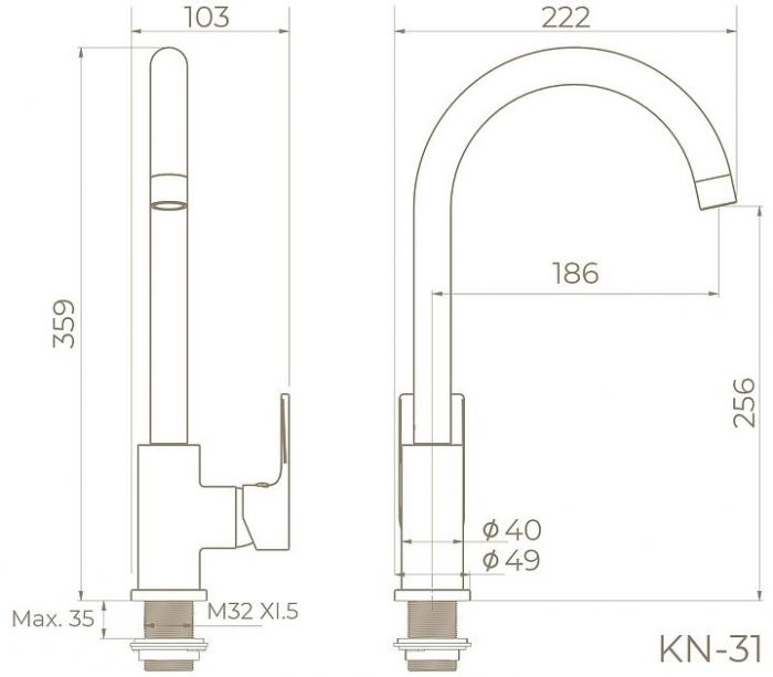 Смеситель для кухни Knotlor Ergofit KN-31 цвет Хром