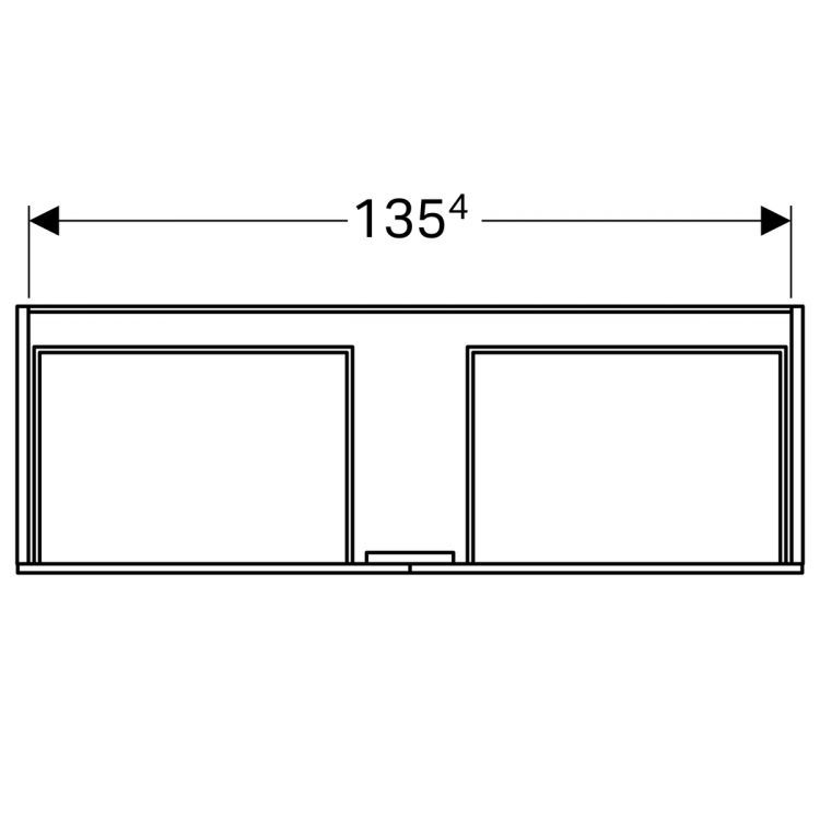 Тумба под раковину Geberit Xeno? 1395х350х475 мм, 2 ящика, серый дуб [500.348.43.1]
