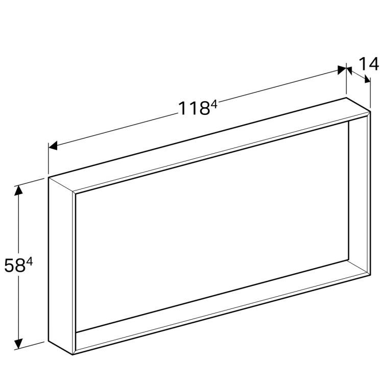 Зеркало Geberit Citterio с подсветкой 118.4х58.4х14, темный дуб [500.570.JJ.1]