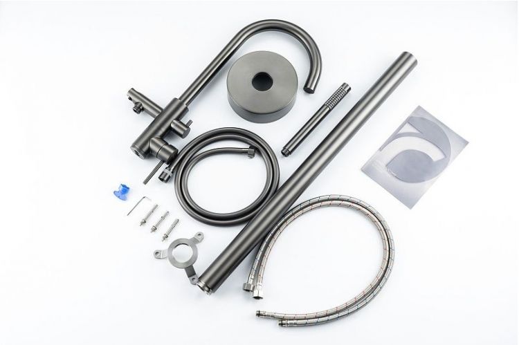 Смеситель для ванны Knotlor Eclipse SS-27/GM цвет Вороненая сталь