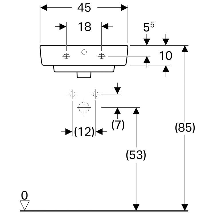 Раковина Geberit Renova Nr.1 Comprimo, 276145000