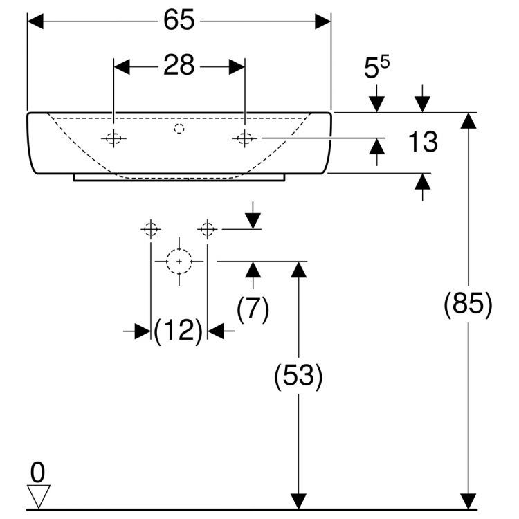 Раковина Geberit Renova Nr.1 Plan, 225165000 Раковина Geberit Renova Nr.1 Plan, 225165000