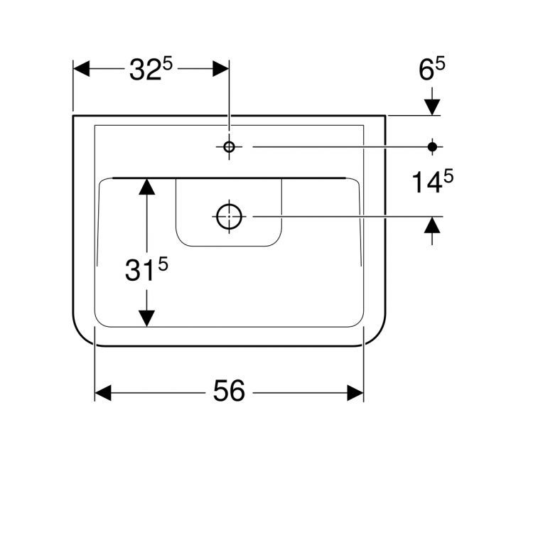 Раковина Geberit Renova Nr.1 Plan, 225165000 Раковина Geberit Renova Nr.1 Plan, 225165000